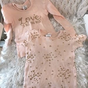 Set of 2 Size 24M Glitter Love Shirts
